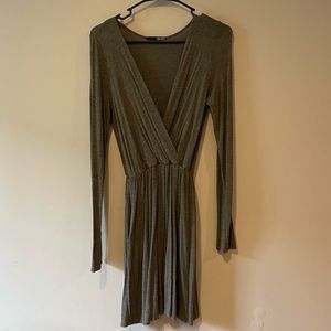 Cozy Grey Wrap Dress